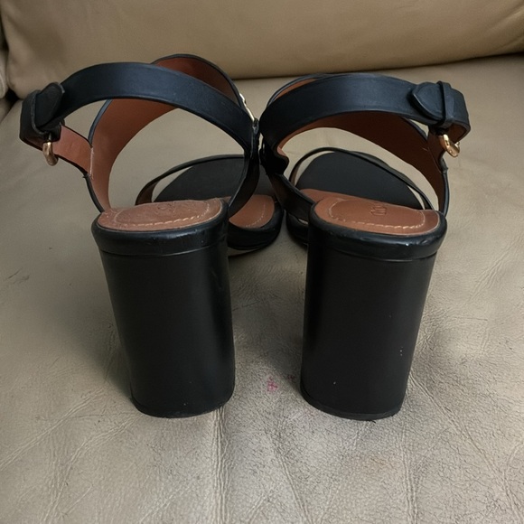 Coach Black and Gold Sandals with Ankle Strap - Picture 5 of 8